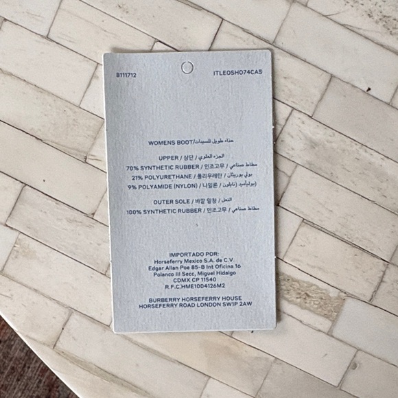 Burberry Black and Beige Plaid Rain Boots - Picture 3 of 5